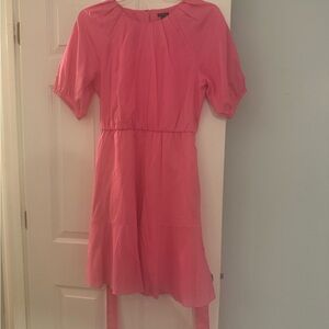 Ann Taylor Pink Pleated Flare Pocket Dress--new with tag